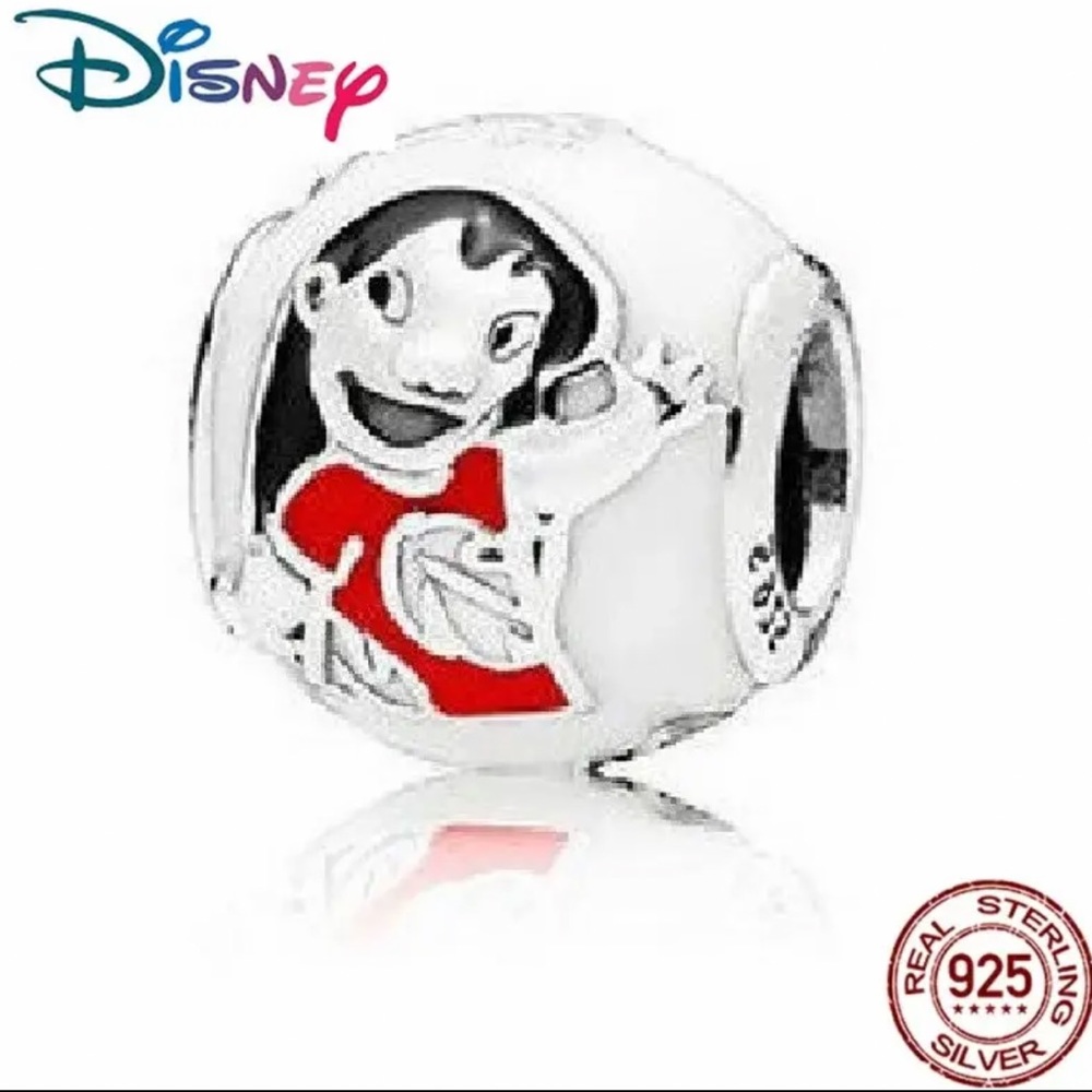 NWOT Disney Parks Lilo And Stitch Ohana White Bead Charm Sterling Silver 925